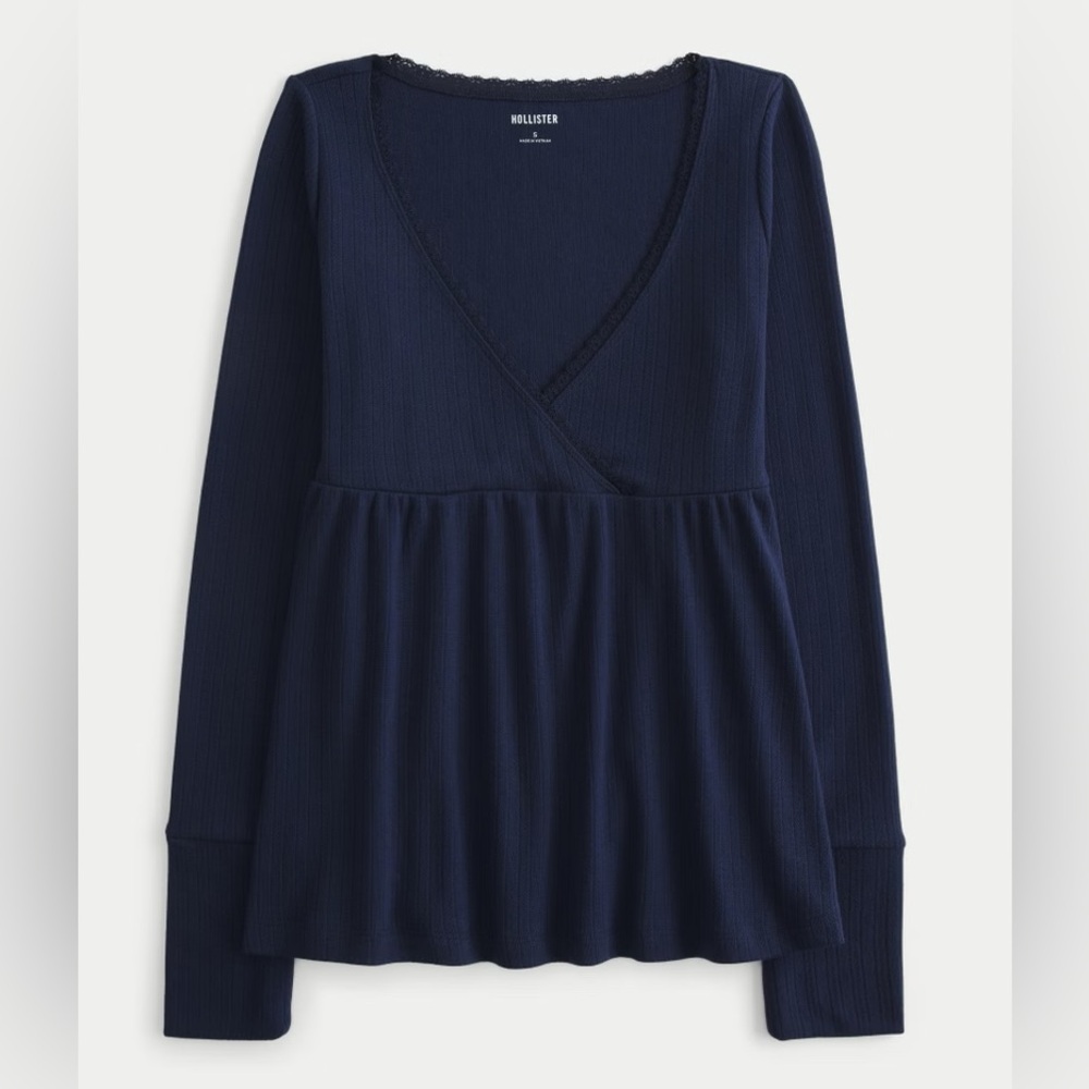 Hollister Women's Long Sleeve Babydoll Top